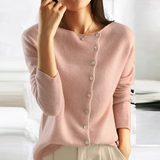 Elegante Strickjacke mit Knopfverschluss für Damen | Ideal für alle Jahreszeiten – Rosa