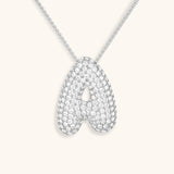 Bubble Initial Diamond Halskette – Silber