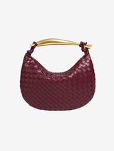 Bianca Luxe Strukturierte Woven Tasche Mit Goldfarbenem Griff Und Schulterriemen – Rot