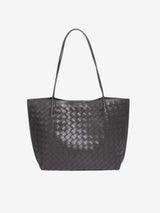 Lila Woven Everyday Tote Bag Aus Premium Veganleder Mit Passendem Kosmetiktäschchen – Eisengrau