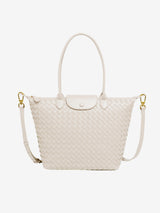 Isabelle | Geräumige Braided Tote Aus Premium Veganleder Mit Abnehmbarem Tragegurt – Off White