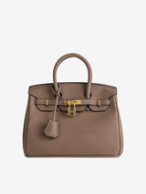 Colette Strukturierte Petite Lock Tasche Aus Premium Veganleder Mit Abnehmbarem Schulterriemen – Braun