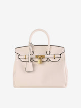 Colette Strukturierte Petite Lock Tasche Aus Premium Veganleder Mit Abnehmbarem Schulterriemen – Off White