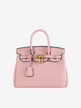 Colette Strukturierte Petite Lock Tasche Aus Premium Veganleder Mit Abnehmbarem Schulterriemen – Rosa