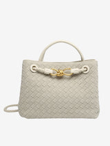 Malia | Kompakte Texturierte Woven Crossbody Tasche Aus Veganem Wildleder – Off White