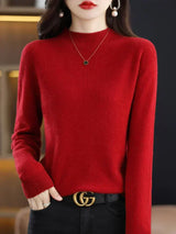 Eleganter Damenpullover für einen stilvollen Auftritt – Dunkelrot