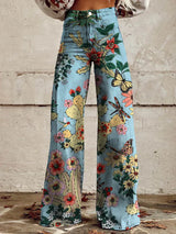 Cathleen - Weite Damenhose mit weitem Bein – Blauer Wald