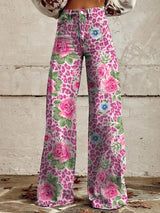 Lässige Baggy Jeans für Damen | Lang – Rosa Blume