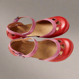 Bequeme Elegante Blockabsatz Sandalen Damen Sommerschuhe – Rot