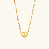 Heart Initial Gold Necklace – Gelbgold