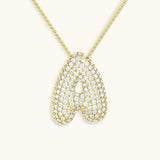 Bubble Initial Diamond Halskette – Gelbgold