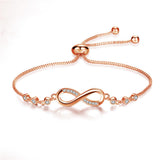 Verstellbares Unendlichkeit Armband in Silber – Roségold