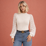 Elegante Bluse mit femininer Ausstrahlung für Damen | Martha – Aprikose