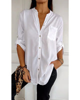 Ada | Legere Bluse mit Paillettenknöpfen – Weiß