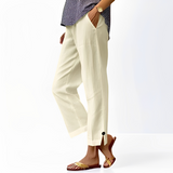 Kassia - Hose mit lockerer Passform – Beige