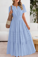 Damen Boho Breeze Midi Kleid – Blau
