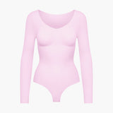 Damen Body | langärmelig mit durchgehender Fläche und Rückenöffnung – Rosa