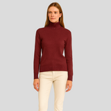 Alaina | Rollkragenpullover für Damen – Dunkelrot