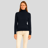 Alaina | Rollkragenpullover für Damen – Marineblau