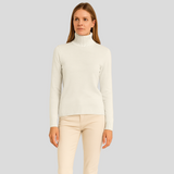 Alaina | Rollkragenpullover für Damen – Weiß