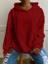 Alexis | Kuscheliges Winter Kapuzensweatshirt – Rot