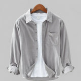 Alighiero | Langärmliges Cordhemd – Beige