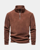 Alpine | Herren Sweatshirt Halber Reißverschluss – Half-Zip Sweatshirt Herren – Braun