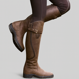 Amalia | Elegante wasserdichte Lederstiefel – Dunkelbraun