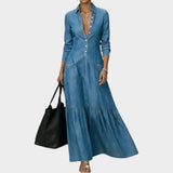 Mavira - Soft-Touch-Maxikleid – Blau