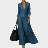 Mavira - Soft-Touch-Maxikleid – Marineblau