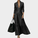 Mavira - Soft-Touch-Maxikleid – Schwarz