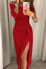 Palmira | Elegante Abend-Silhouette Damenkleid – Rot