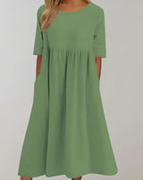 Brisa – Locker sitzendes Baumwollkleid – Hellgrün