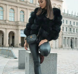 Amelie | Elegante Kunstfelljacke für Damen Winter – Schwarz