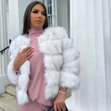 Amelie | Elegante Kunstfelljacke für Damen Winter – Weiß