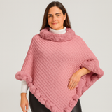 Amelinde | Herbst & Winter Pullover Schal Cape Mantel – Rosa