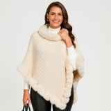 Amelinde | Herbst & Winter Pullover Schal Cape Mantel – Beige