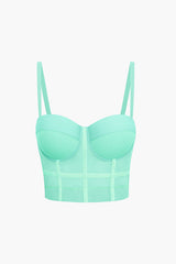Andrea | Luftiges Mesh Bustier Korsett Top – Mintgrün