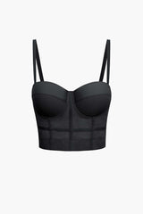 Andrea | Luftiges Mesh Bustier Korsett Top – Schwarz