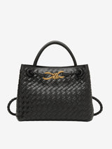 Trendige Handtasche im Flechtdesign – mit Schulterriemen – Schwarz