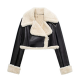 Anna | Elegante Kunstlederjacke für Damen Winter – Schwarz