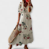 Anna – Damen Boho Sommerkleid – Weiß