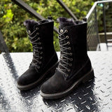 Jada – hohe damenstiefel aus wildleder – Schwarz