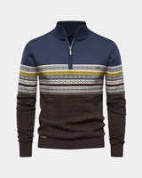 Hendrik | Herren Zip-Polo – Reißverschluss Polo Herren Modern – Blau