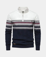 Hendrik | Herren Zip-Polo – Reißverschluss Polo Herren Modern – Weiß