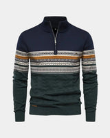 Hendrik | Herren Zip-Polo – Reißverschluss Polo Herren Modern – Marineblau