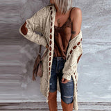 Laetitia – modische strickjacke mit kapuze – Abrikoos