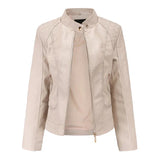 Alda – stylische lederjacke – Aprikose