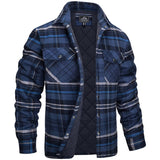 Darius - Herren Holzfällerjacke im karierten Design – Dunkelblau