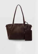 Handtasche Damen – Große Schultertasche mit Reißverschluss – Kaffee